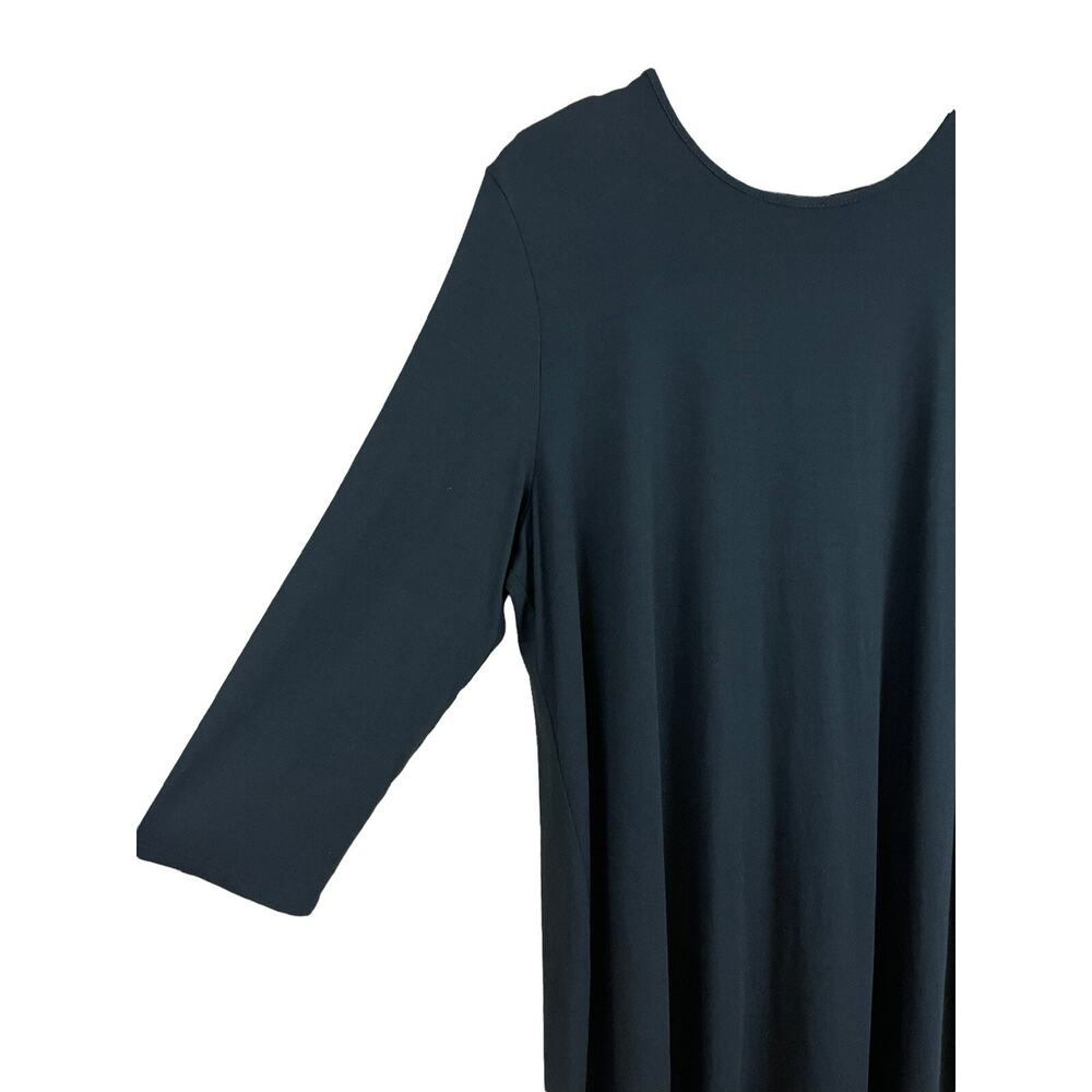 J. Jill Wearever Black Shift Dress Sz L 3/4 Sleeve Minimalist‎ Lagenlook Capsule - Picture 3 of 8